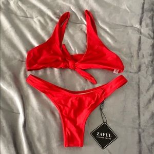 Red Super Cute Bikini Set